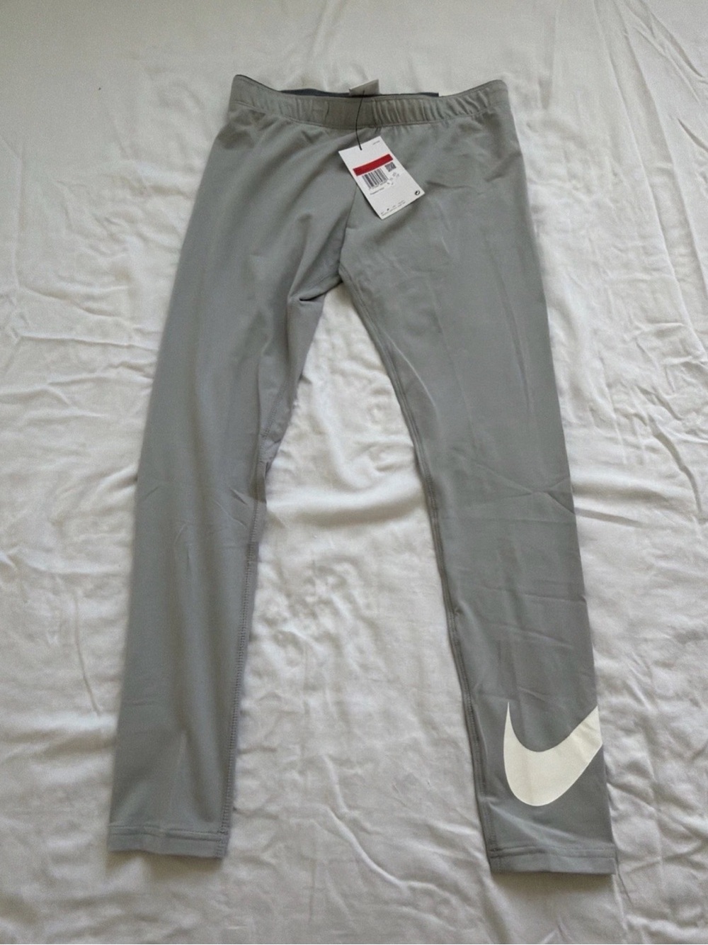 Nike Kids' Gray Leggings with White Swoosh